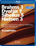 4 Symphonies: Danish National Symphony Orchestra (Blu-ray): Brahms: Symphony No. 1 / Dvorak: Symphony No. 9 / Sibelius: Symphonies No. 5 / Nielsen: Symphony No. 3