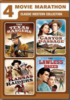 4 Movie Marathon: Classic Western Collection: The Texas Rangers / Canyon Passage / Kansas Raiders / The Lawless Breed